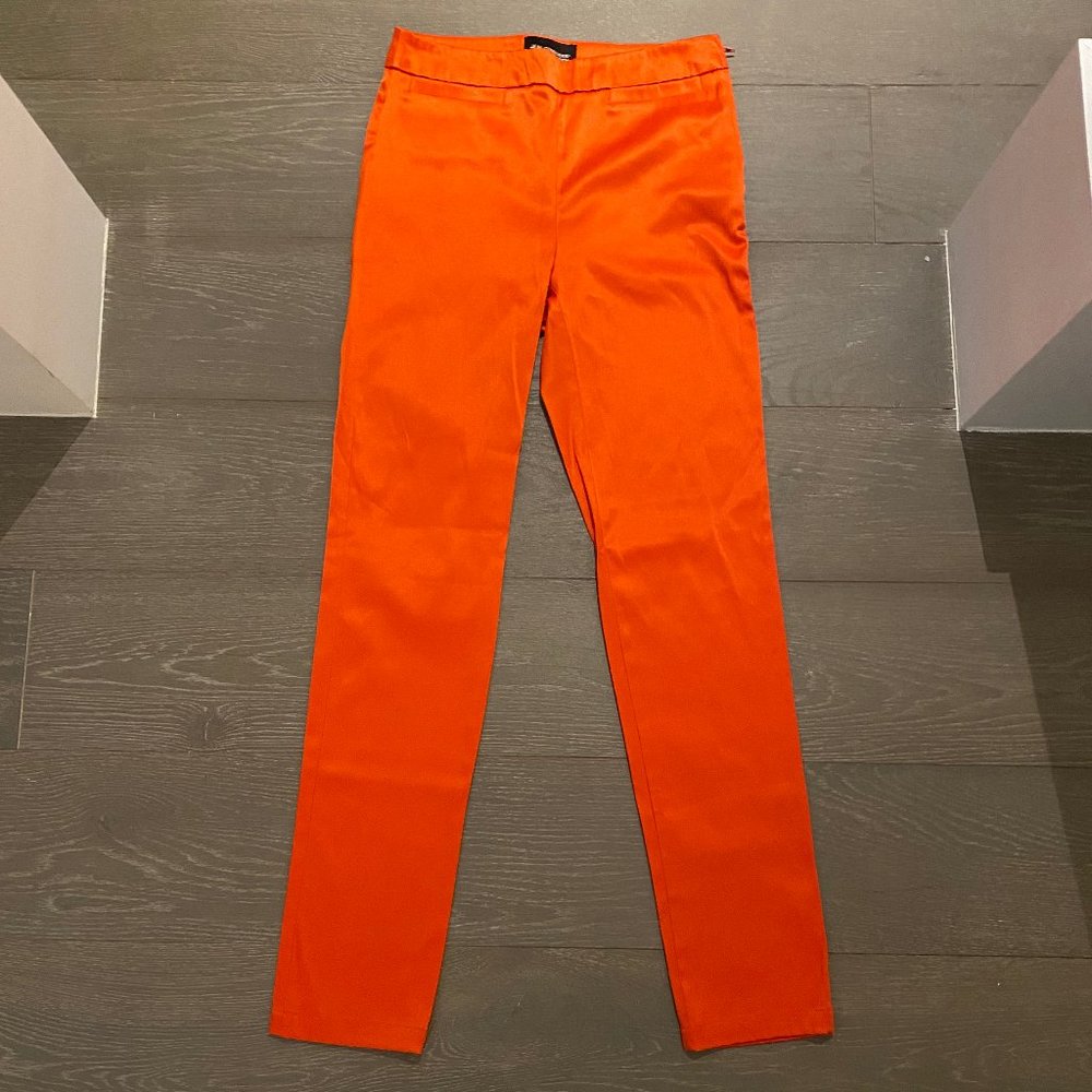 H&M Neon Orange Satin Look Pant Size 6